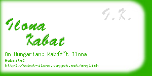 ilona kabat business card